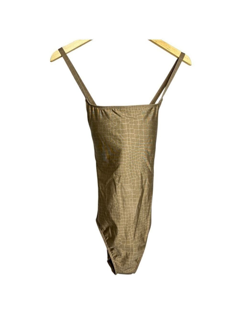 Leilani Tan Animal Print One Piece Swim Suit, size 10